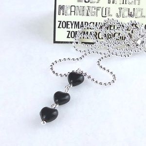 Dainty Black Heart Necklace for Wednesday valentine NWT